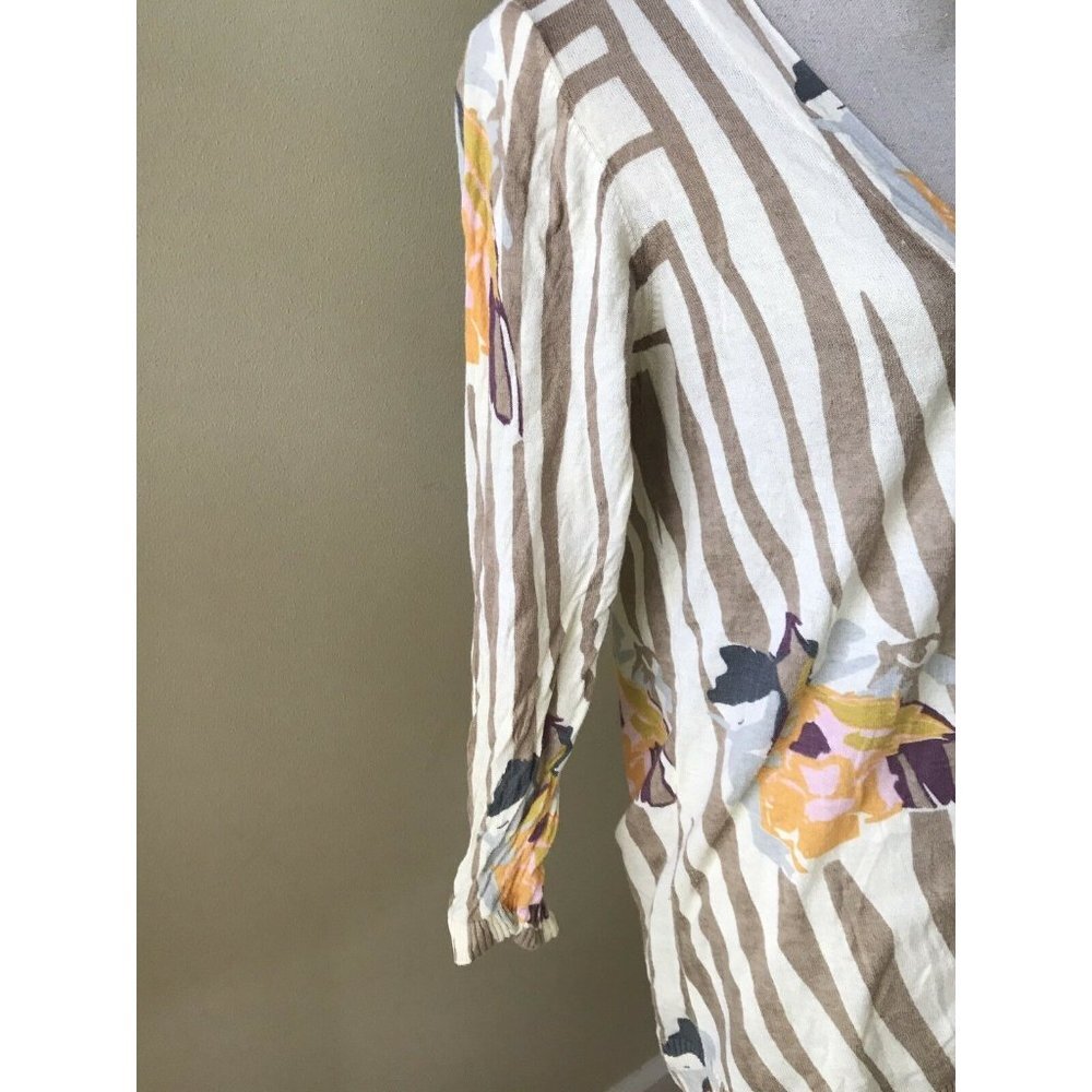 Anthropologie Sparrow Floral Rendering Striped - Picture 5 of 9